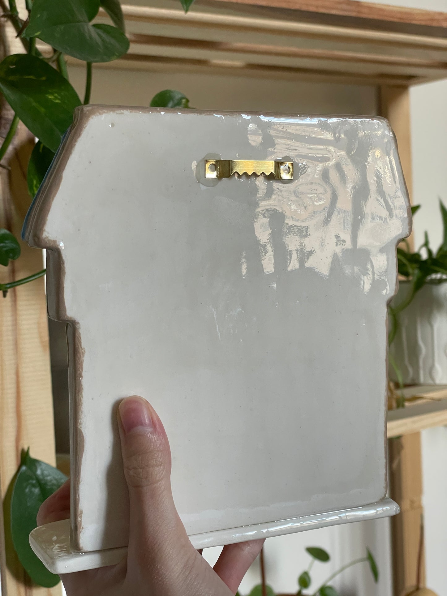 Étagère façade japonaise vert & rose