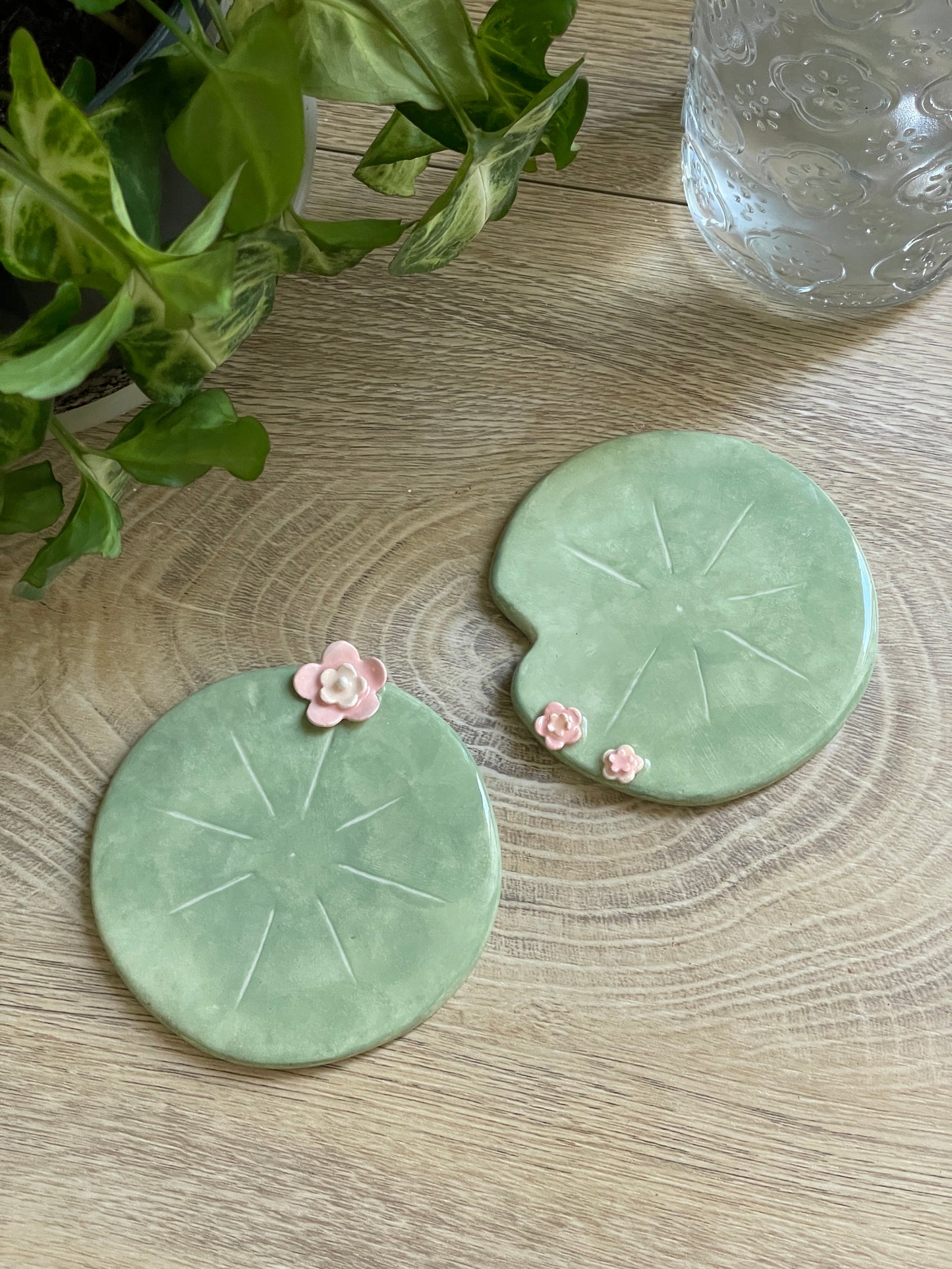 Lot 2 dessous de verre nenuphar