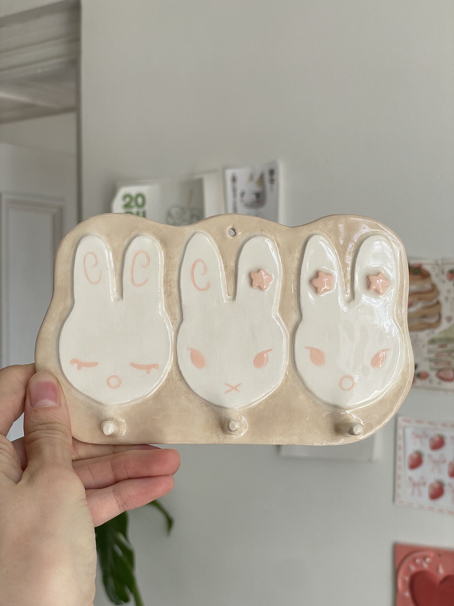 Portant mural - Lapins beige