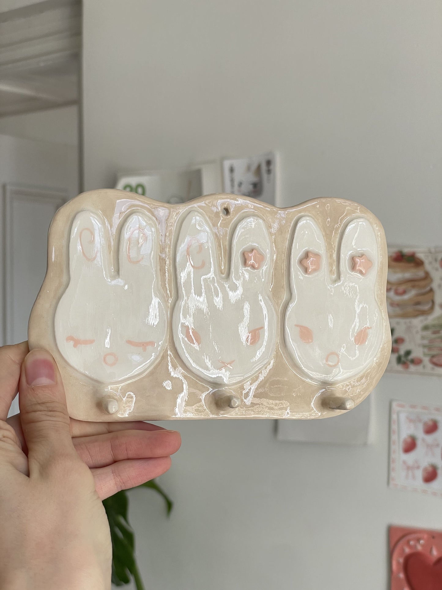 Portant mural - Lapins beige