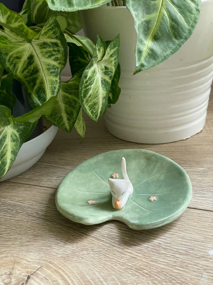 Coupelle / porte bague chat pêcheur