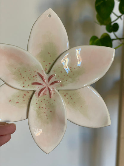Lys murale rose vert