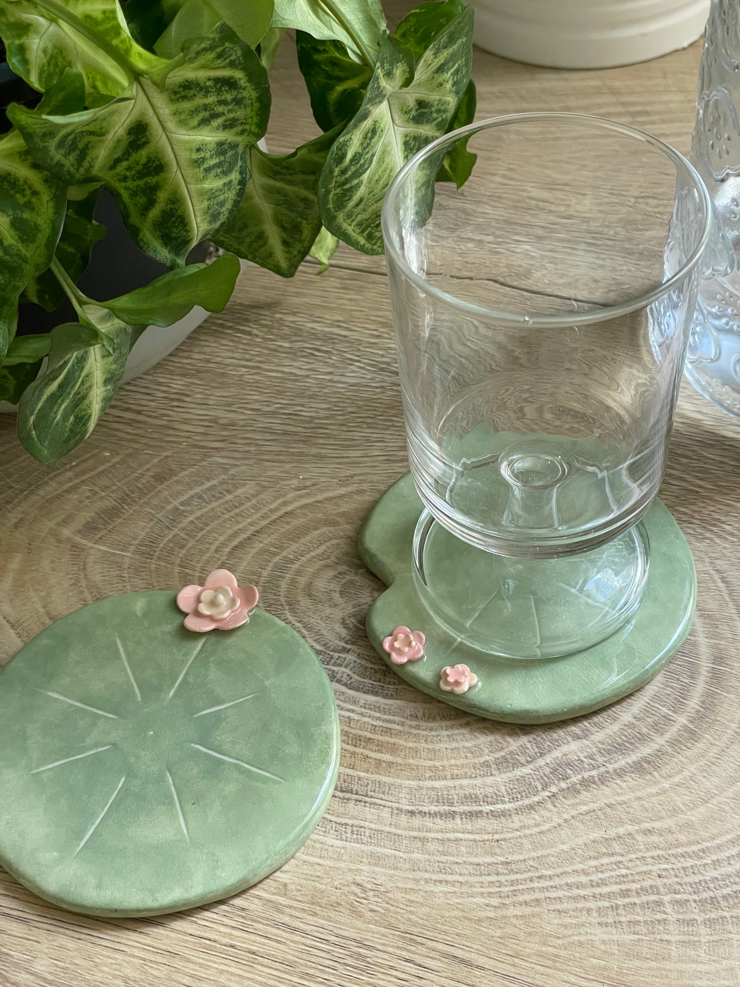 Lot 2 dessous de verre nenuphar