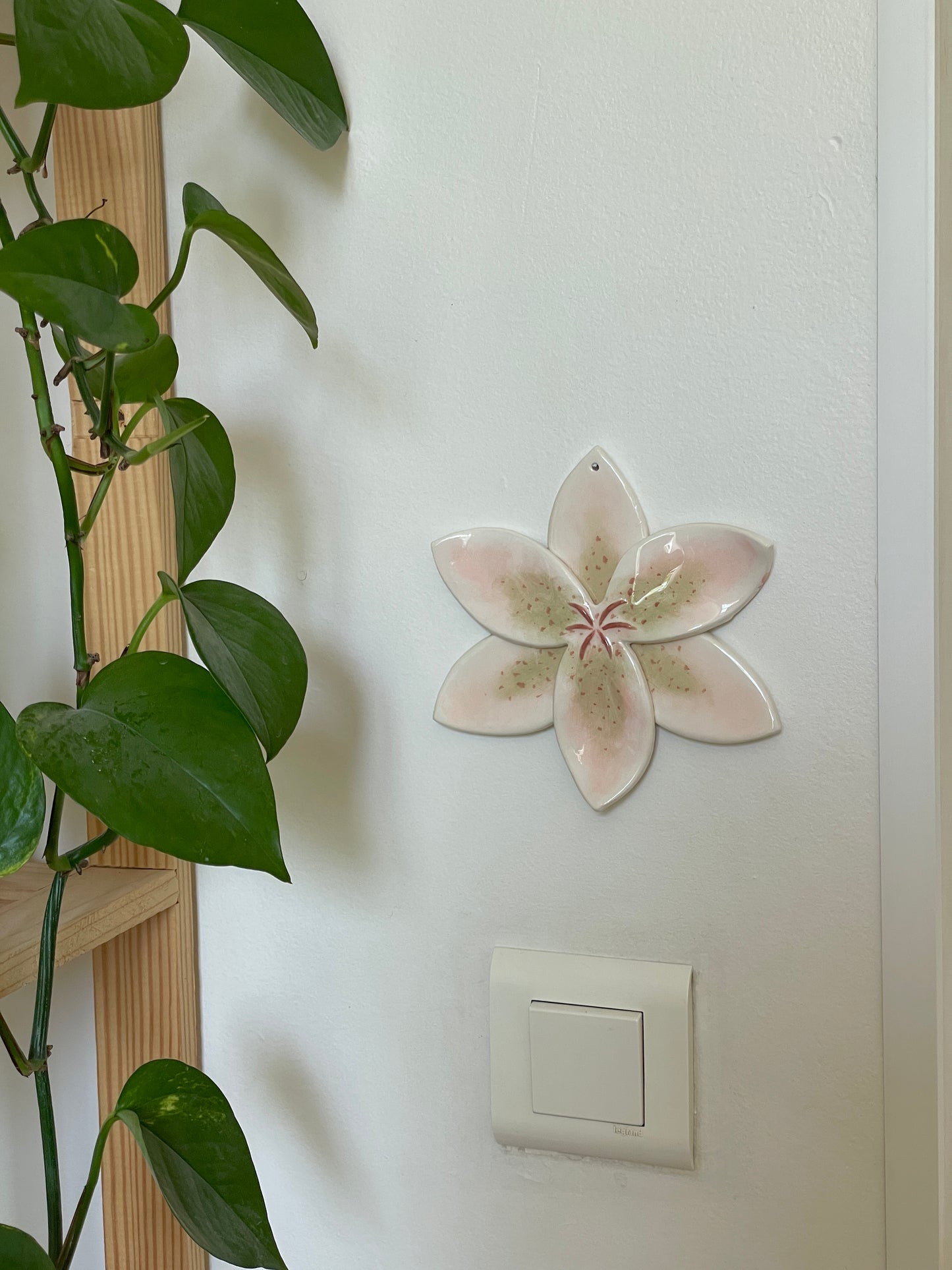 Lys murale rose vert