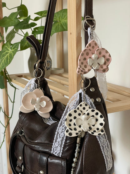 Charms mini orchidée noir & blanc