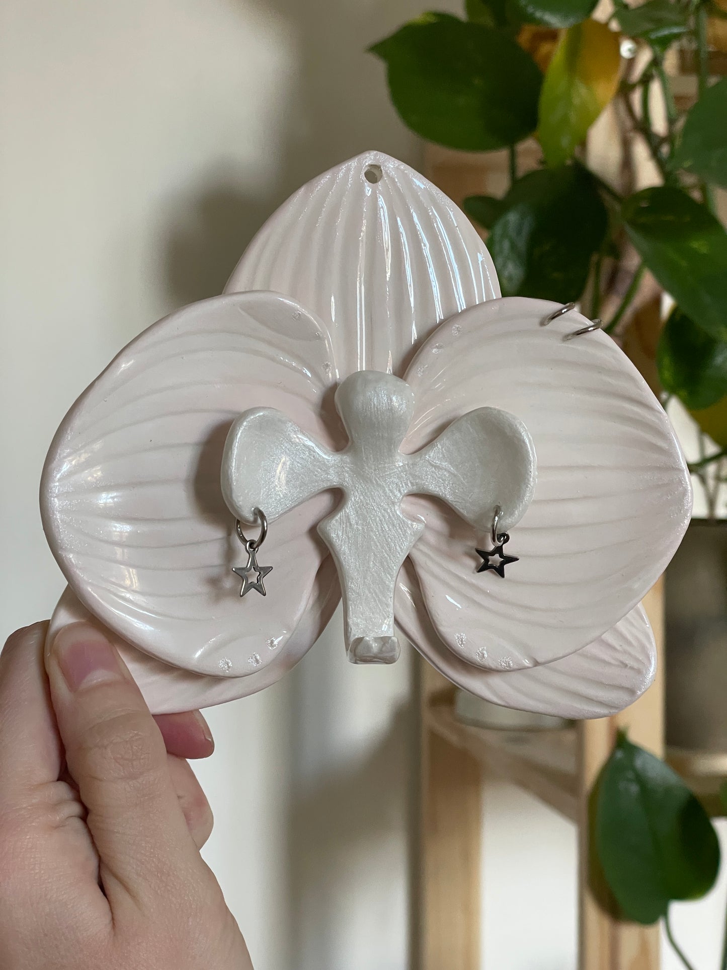 Orchidée rose clair piercing