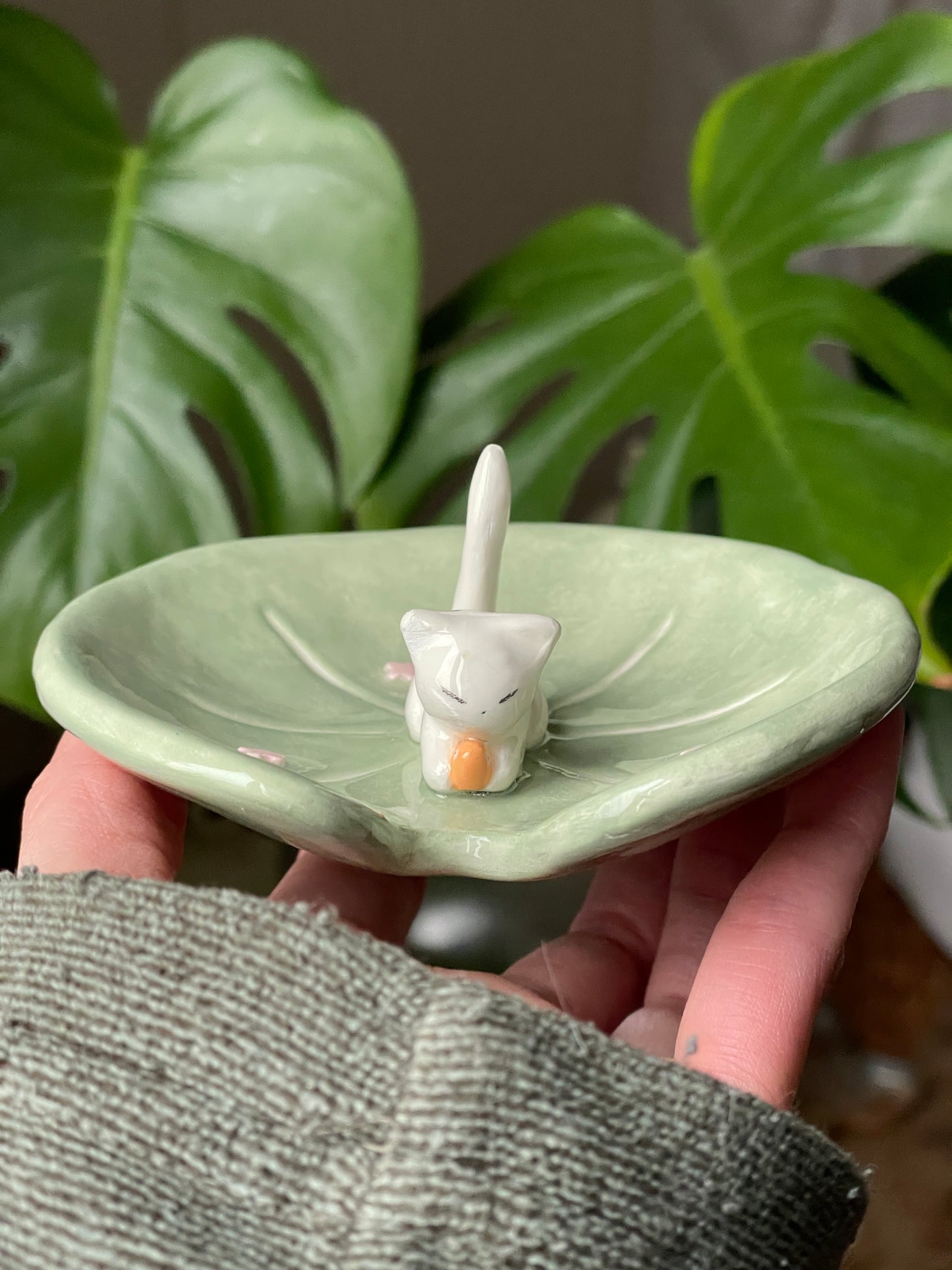 Coupelle / porte bague chat pêcheur