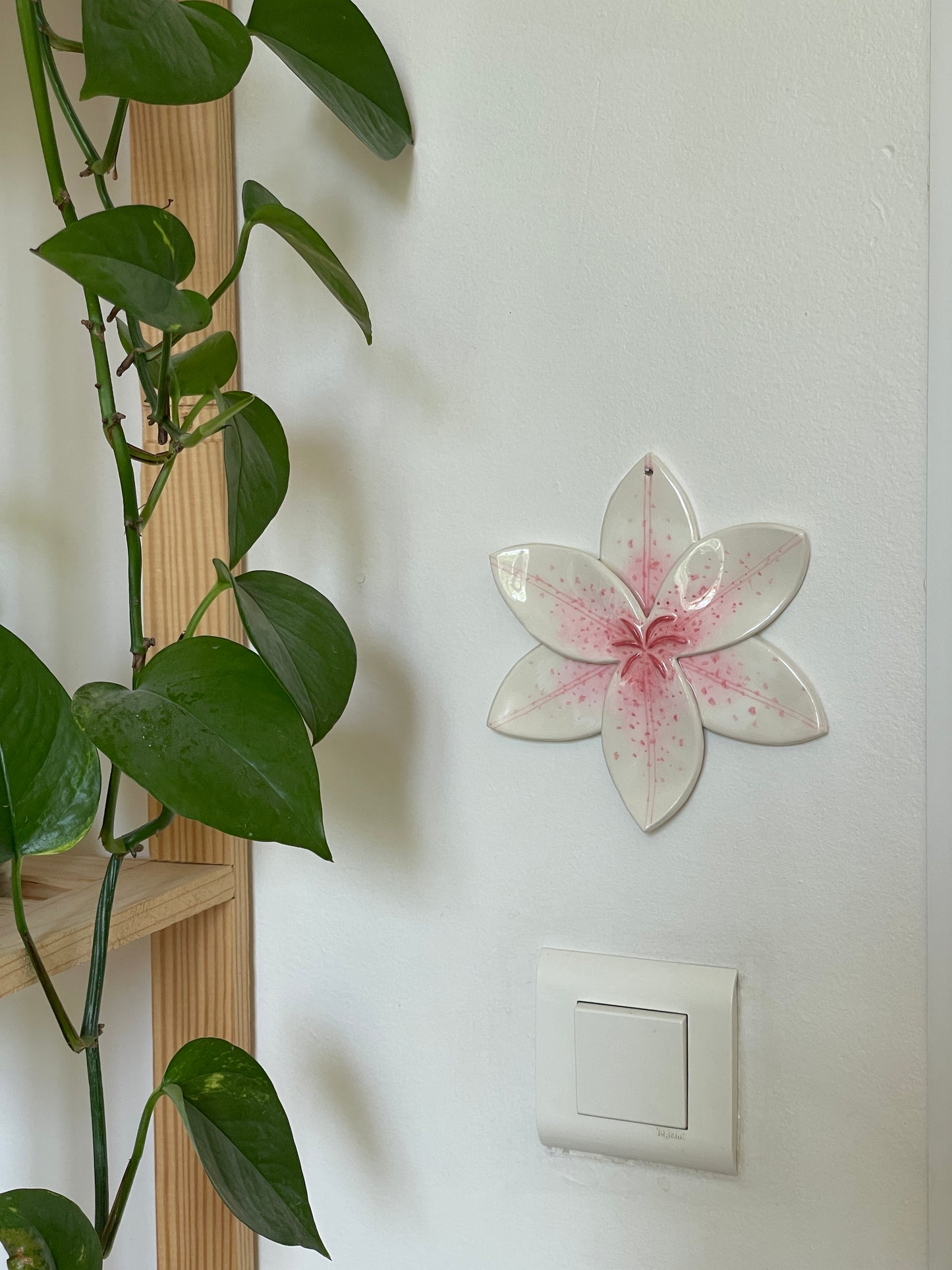 Lys murale rose tacheté