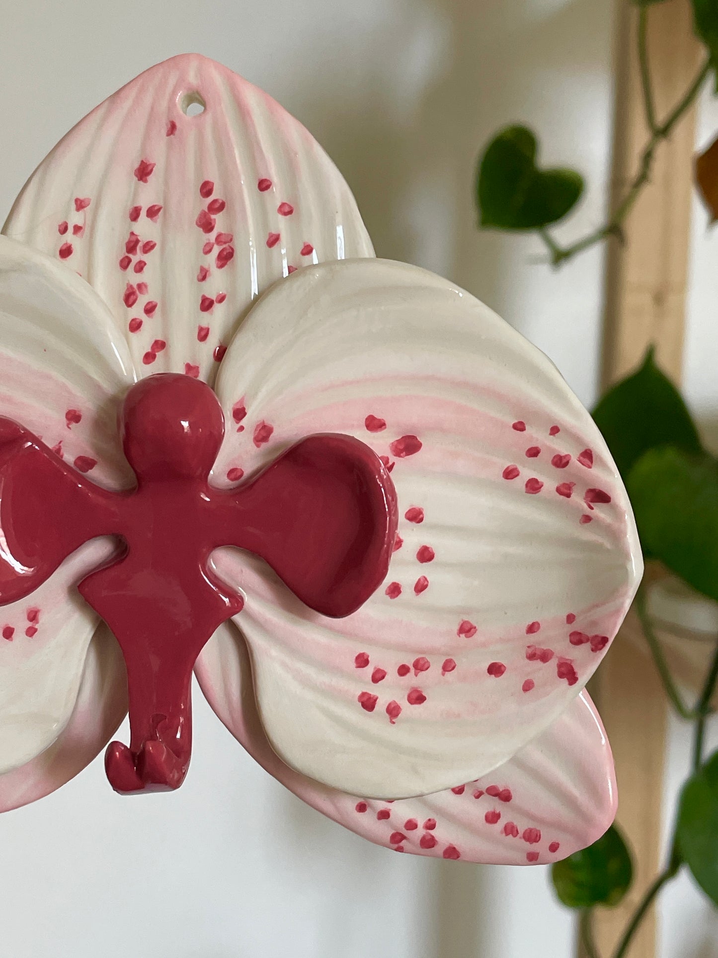 Orchidée murale rose & rouge