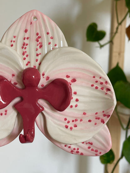 Orchidée murale rose & rouge