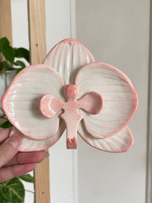 Orchidée murale contour rose