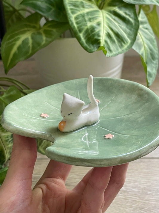 Coupelle / porte bague chat pêcheur