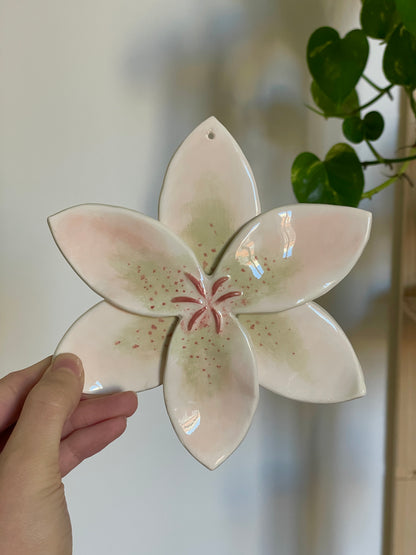 Lys murale rose vert
