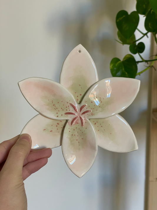 Lys murale rose vert