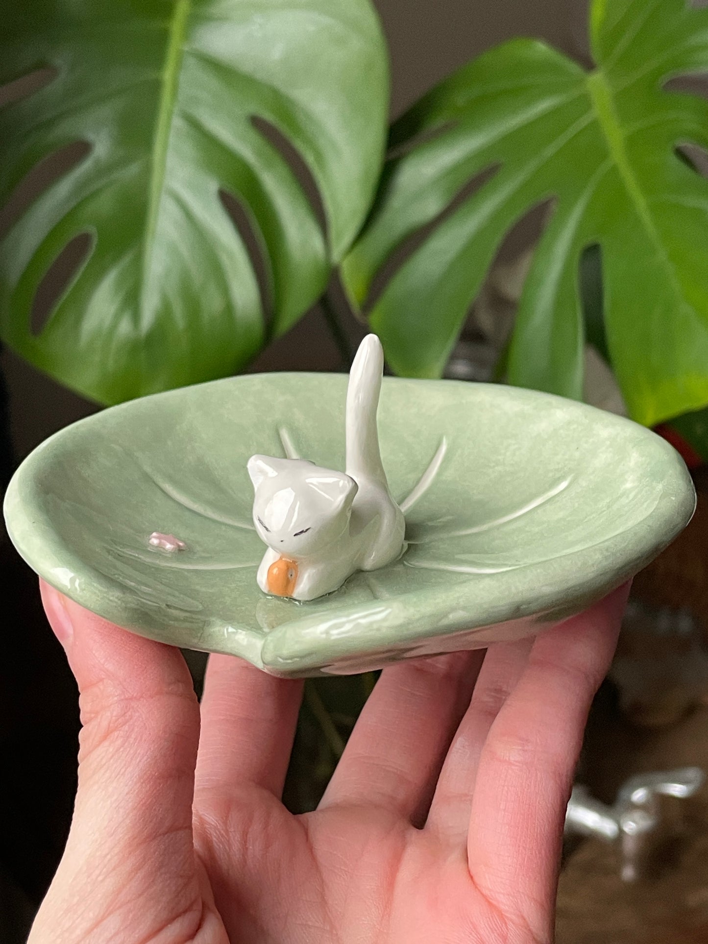 Coupelle / porte bague chat pêcheur