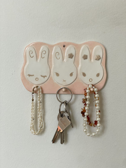 Portant mural - Lapin rose