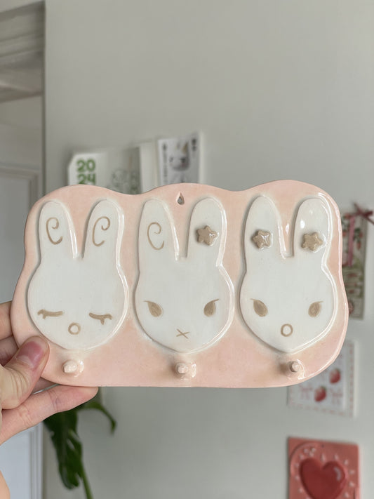 Portant mural - Lapin rose