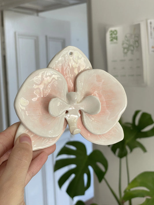 Orchidée murale blanc dégradé